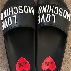 Love Moschino slides size 5 BNIB fit size 6 feet
